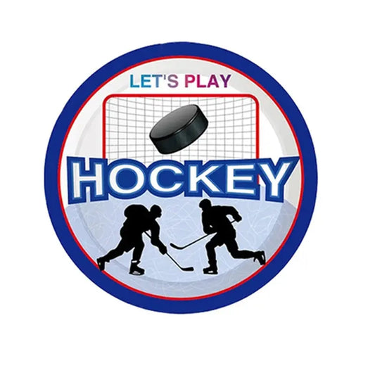 Hockey Themed Birthday Party Decorations Balloons Set Happy Birthday Banner Cake Topper Sports Theme ice hockey Party Supplies Good Vibrations