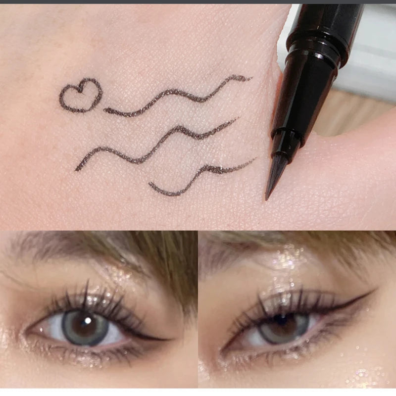 Professional Fast Dry Smooth Waterproof Eyeliner Pencils Eyes Brown Black Color Pigments Liquid Eye Liner Pen Make Up Tools Good Vibrations