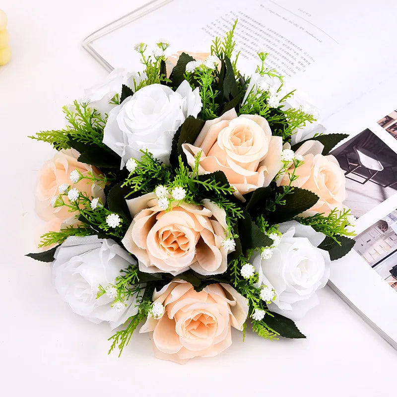 28cm Rose Artificial Flower Balls Wedding Roman Column Road Guide Decorations Birthday Party Beautiful Centerpieces Bouquet Good Vibrations