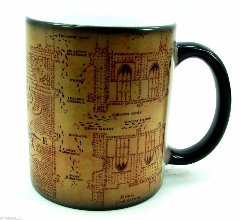Creative Magic Mug,Color Changing Mug Marauders Map Mischief Managed Wine Tea Cup Hot Drink Cup Creative Drinkware Gifts Good Vibrations