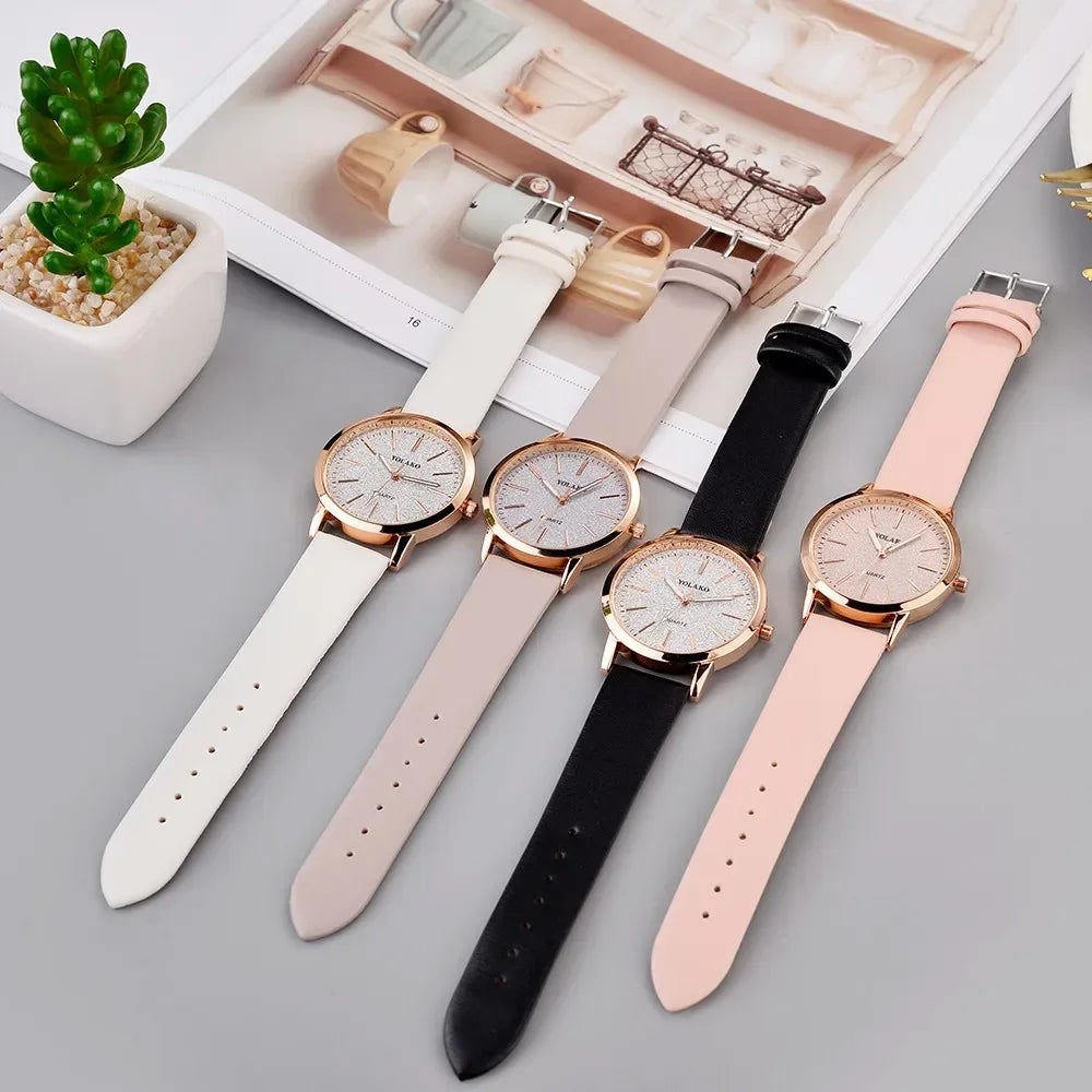 Women Watches Brand Luxury Fashion Ladies Watch Leather Watch Women Female Quartz Wristwatches Montre Femme Reloj Mujer Good Vibrations