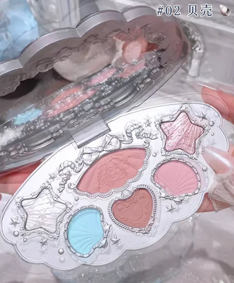 Little Angel Flower Knows Eyeshadow Palette Eye Glitter Make Up Palette Long Lasting 9 Color Eye Shadow For Girl And Women Good Vibrations