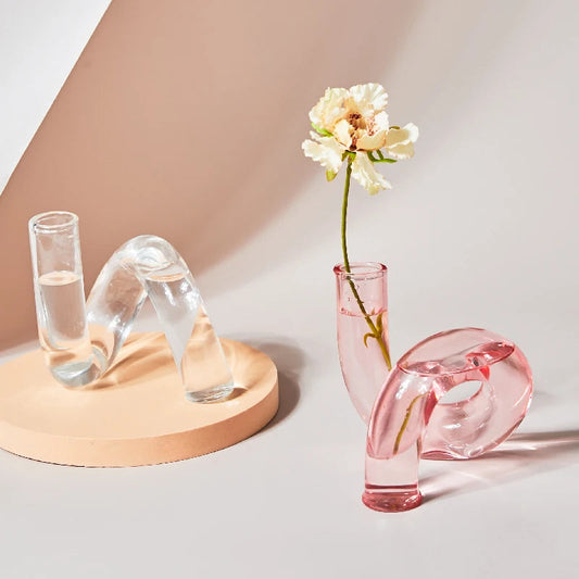 Glass Vases Clear Flower Vase Candle Holders Wedding Centerpieces Home Decoration Table Centerpieces Candlestick Holder Good Vibrations