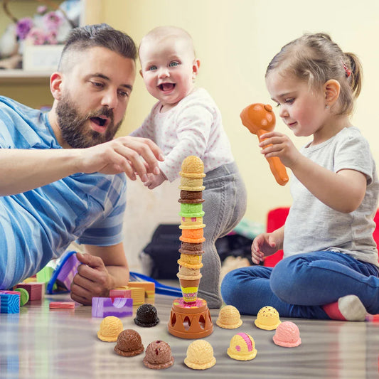Children Simulation Food Kitchen Toy Ice Cream Stack Up Play Kids Pretend Play Toys Educational Toys For Baby Gifts Good Vibrations