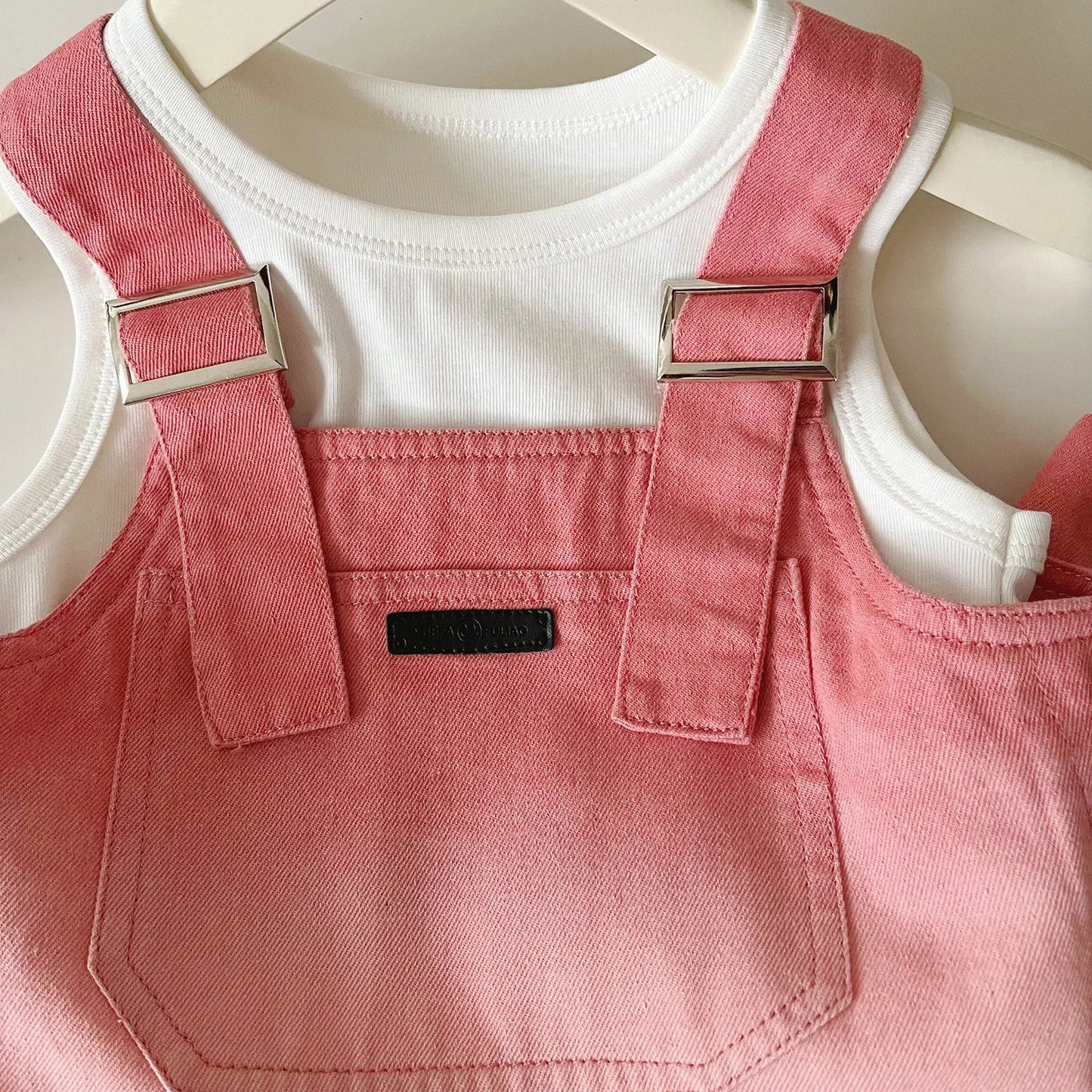 Children's Clothing Sets Denim Halter + Sleeveless T-shirt + Skirt 3pcs Girl Clothes Kids Boutique Clothes for 2 To 7 Years Good Vibrations