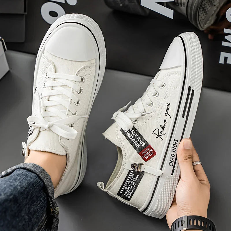Fashion Outdoor High Quality Sneakers Comfortable Low-Top Men Tennis Shoes Men's Canvas Shoes Summer Breathable Men Casual Shoes Good Vibrations