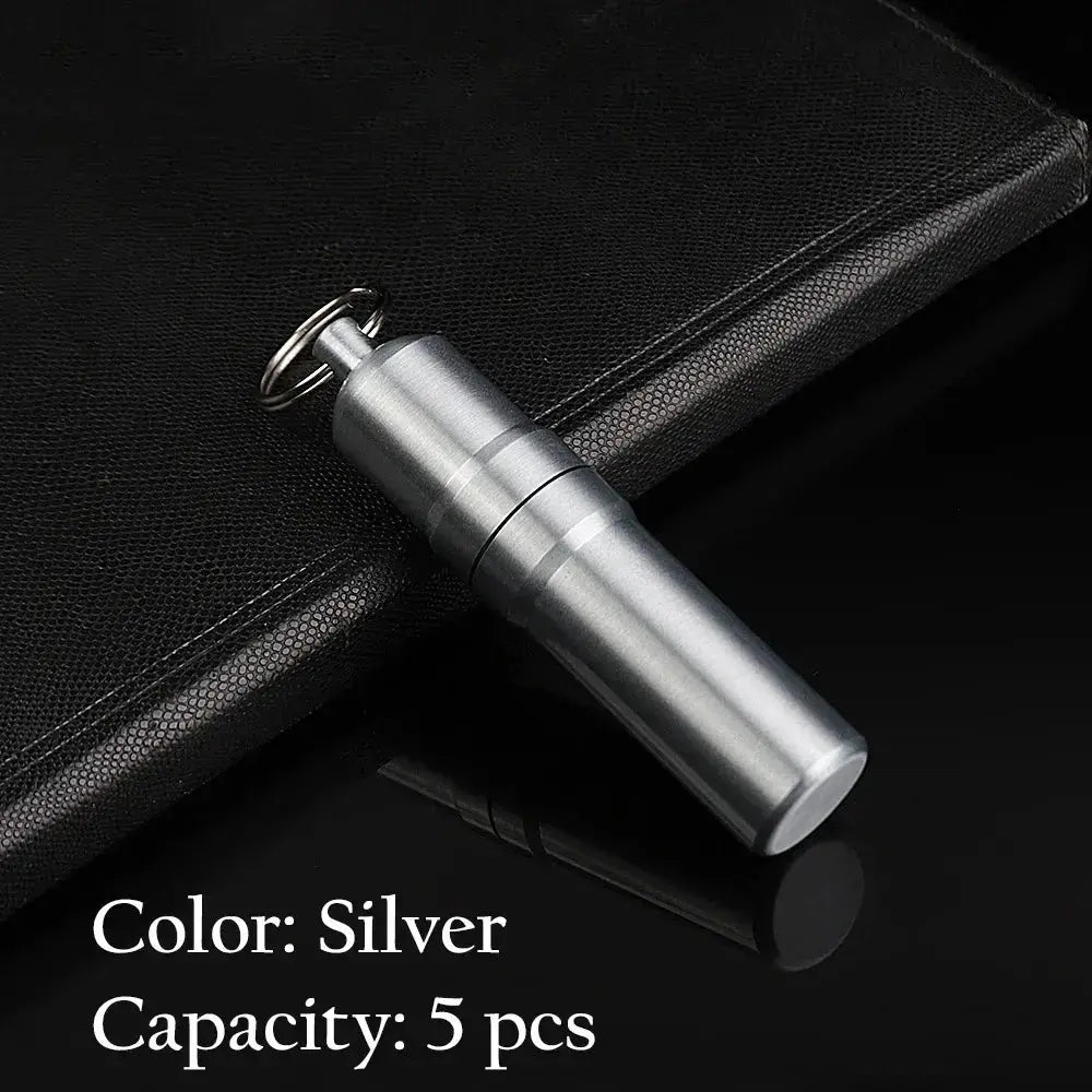 1 pc Metal Cigarette Case with Keychain Portable Mini Waterproof Cigarette Box for Outdoor Travel Silver Tobacco Case GOOD Vibrations Adult Super Store