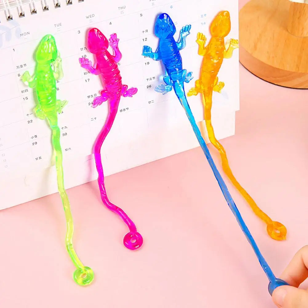 1-10X Colorful Lizard Retractable Sticky Gadget Toys For Kids Birthday Party Favors Pinata Fillers Halloween Gift Pinata Filler Good Vibrations