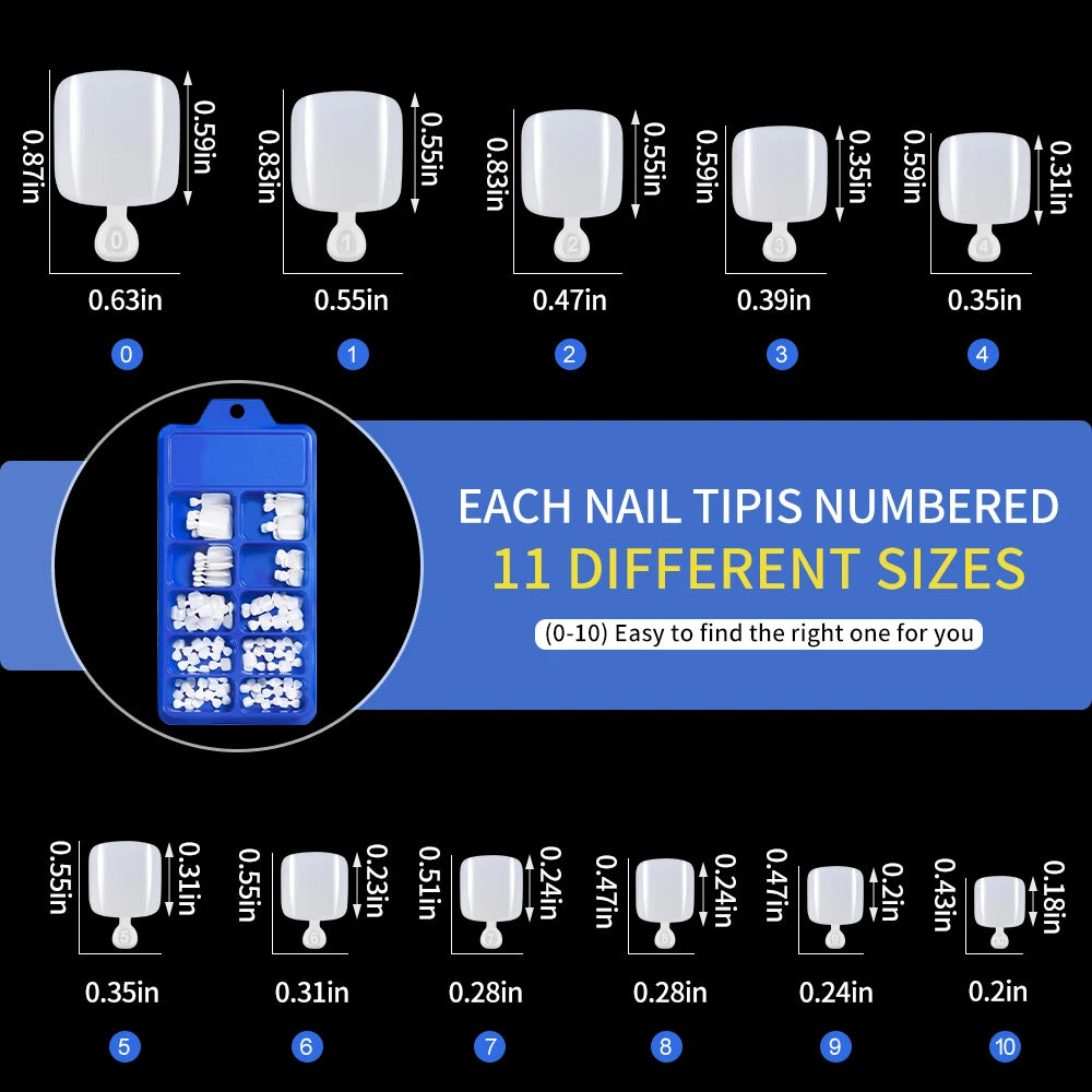 100pcs Fake Toenail Natural White Press On Toe Foot Full Cover Square Nails Art Tips Artificial Acrylic False Nail Manicure Tool Good Vibrations