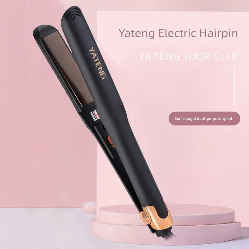 YATENG Ceramic Electric Hair Straightener Corn Stigma Wave Plate Hair Straightener Hair Curler Hair Curler and Straightener Dual-Use Inner Buckle Straightening Does Not Hurt Hair Good Vibrations