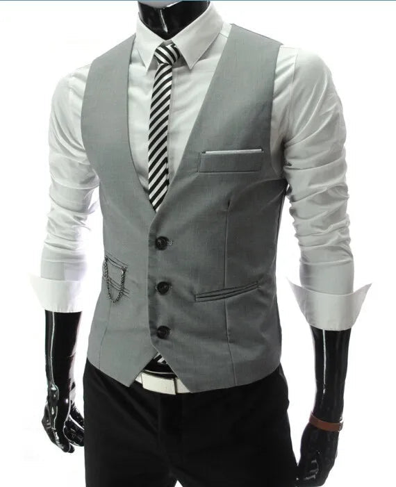 New Arrival Dress Vests For Men Vest Slim Fit Mens Suit Vest Male Waistcoat Gilet Homme Casual Sleeveless Formal Business Jacket Good Vibrations