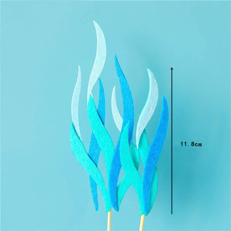 Mermaid Theme Cake Toppers Shell Starfish Fish Tail Children Girl Birthday Wedding Baby Shower Party Cake Decorations Supplies Good Vibrations