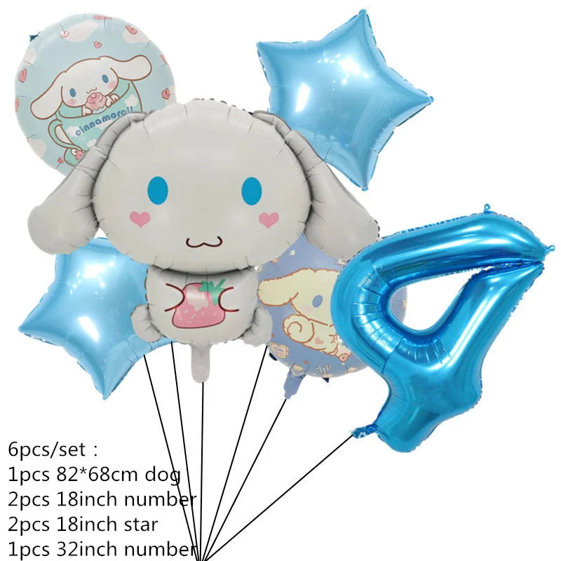 Cinnamorolls Birthday Party Decoration Tableware Set Balloons Cup Plate Banner for Kids Party Favors Baby Shower Supplies Good Vibrations