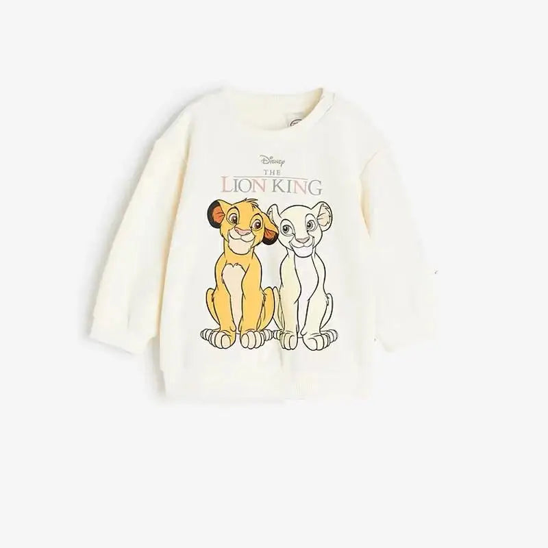 DisDisney Children's Autumn Cartoon Printed Hoodie Fashion Versatile and Simple Top Good Vibrations