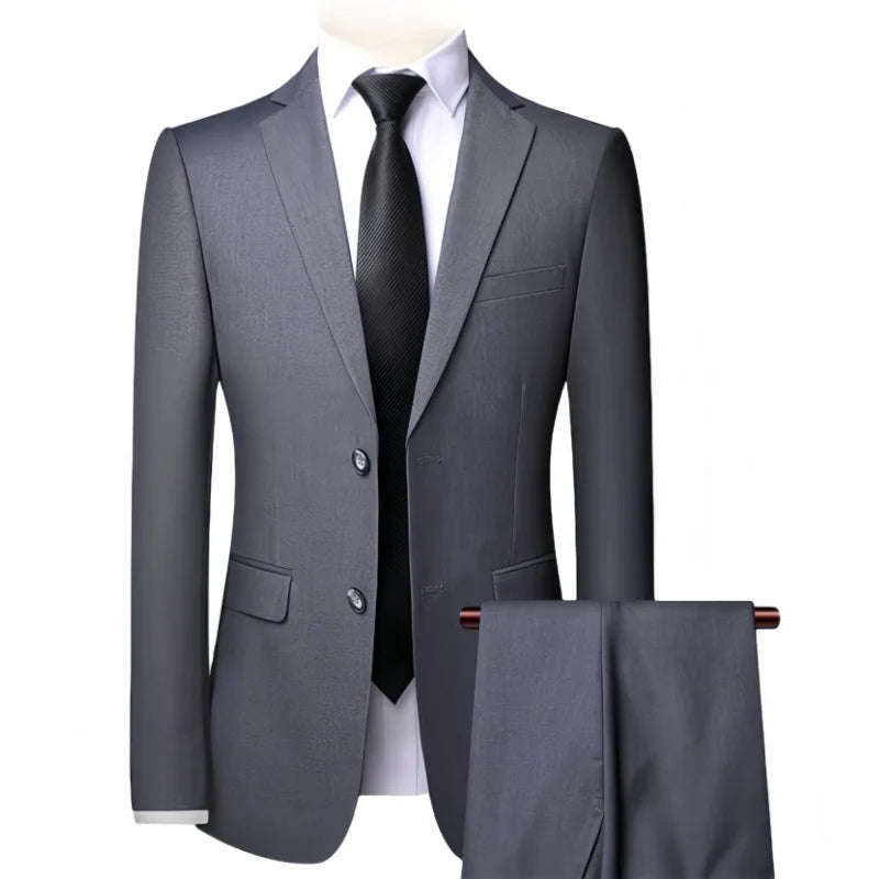 2025 Wedding Groom Suit for Men/Slim Fit 2-Piece(Blazer+pants)Breathable Groom Attire(Free Tie)Best Man, Party, Prom Ropa Hombre Good Vibrations