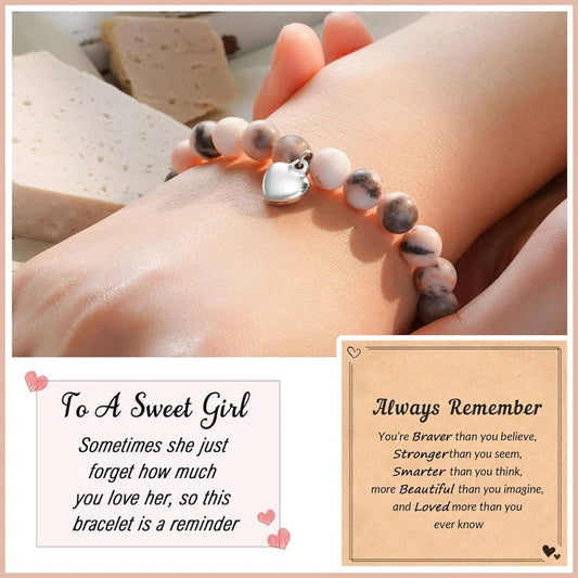 Fashion Women Teen Girl Gifts, Natural Stone Bracelets Trendy Stuff Inspirational Teen Girl Women Gifts Ideas Good Vibrations