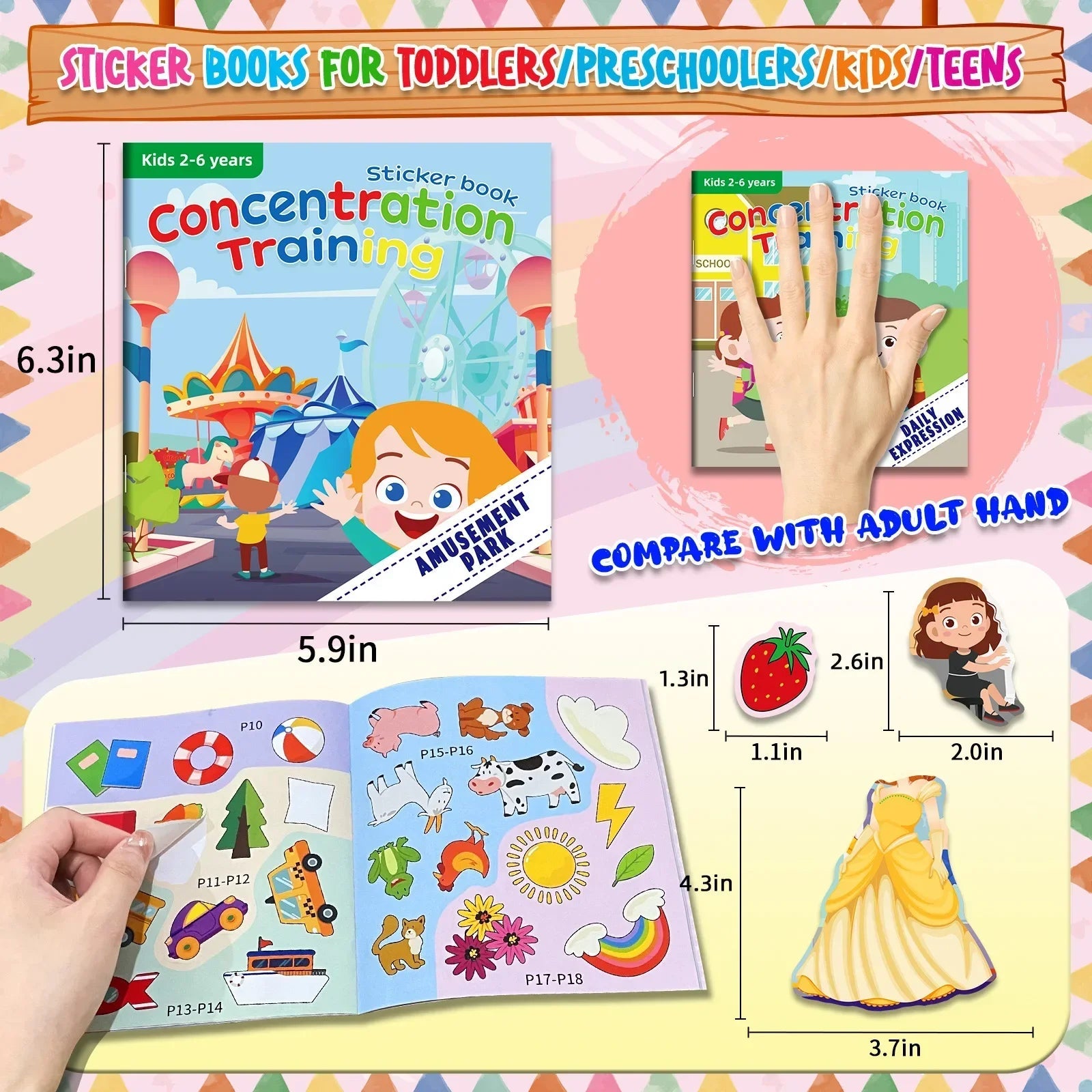 10/20 Volumes of New Sticker Book Focus Potential Development Stickers Children Enlightenment Baby Early Education Book Good Vibrations