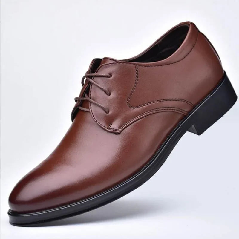 Men's Shoes Black Leather Formal Shoes for Men Oxfords Male Wedding Party Office Business Shoe Man zapatos de hombre Plus Size Good Vibrations