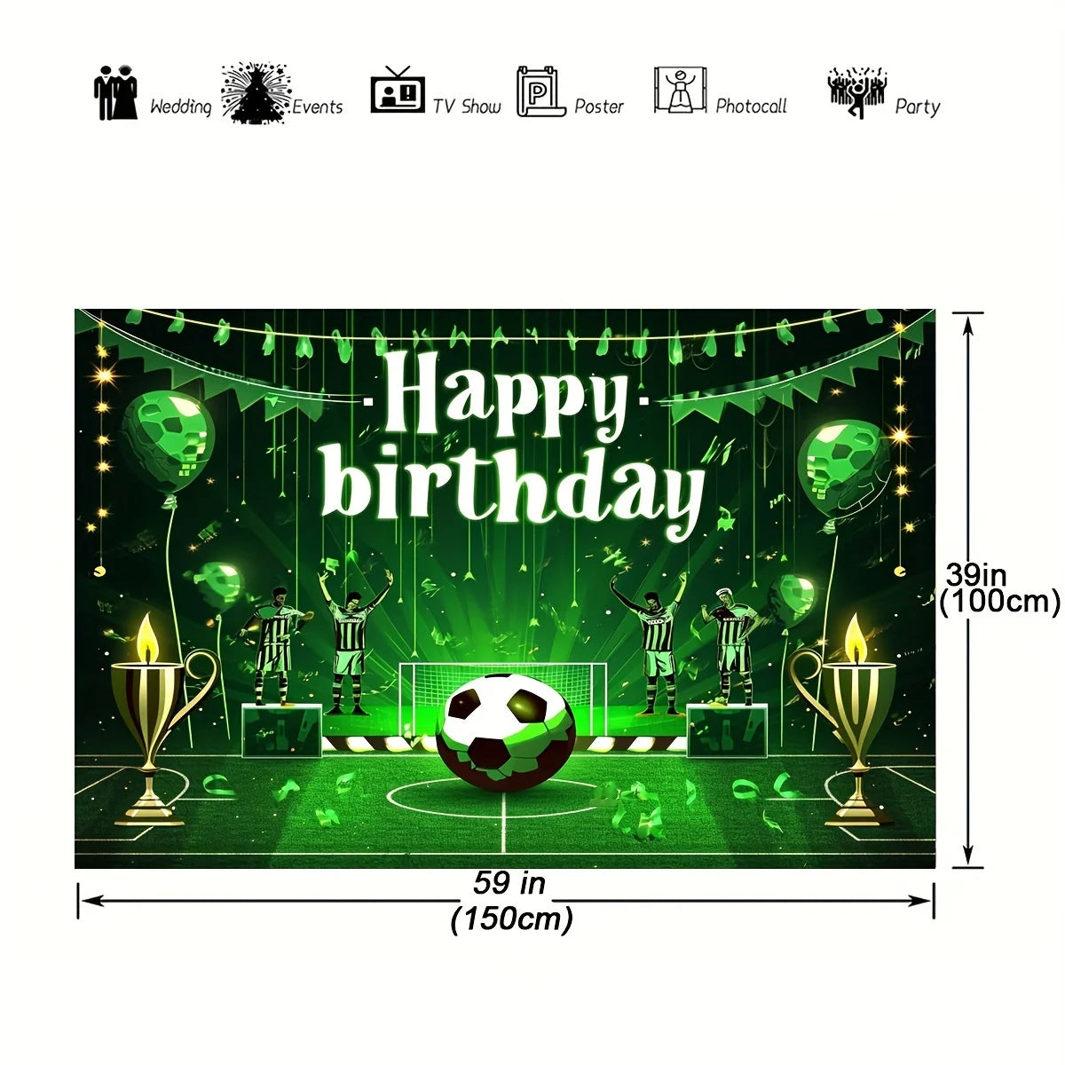Birthday Party Background Football Field Photo Background Football Theme Birthday Party Decoration Good Vibrations