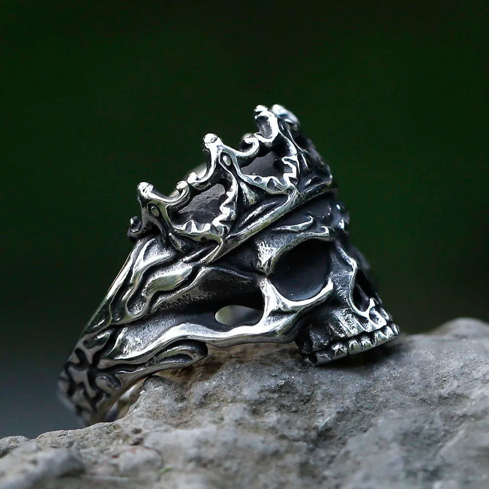 2022 NEW Men's 316L stainless steel rings Vintage Halloween Gothic Calvarium Skull punk ring fashion jewelry free shipping Good Vibrations