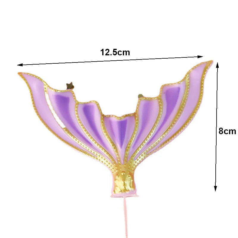 Mermaid Theme Cake Toppers Shell Starfish Fish Tail Children Girl Birthday Wedding Baby Shower Party Cake Decorations Supplies Good Vibrations