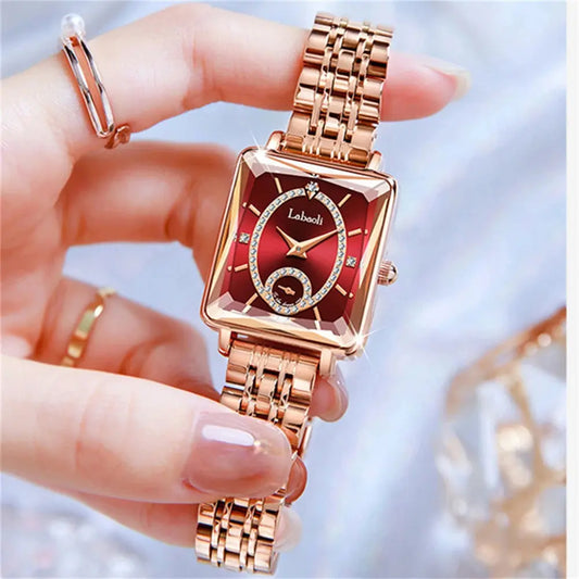 Fashionable Luxury Watches For Woman Diamond Studded Dial Waterproof Steel Strip Quartz Watch reloj часы женские наручные Good Vibrations