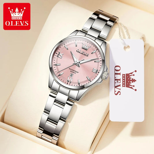 OLEVS Women‘s Watches Simple Luxury Fashion Elegant Female Wristwatch Waterproof Luminous Date Exquisite Gift for Gift 2025 Good Vibrations