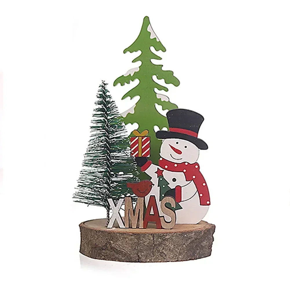 Christmas Wooden Ornaments Xmas Tree Pendant Santa Claus Crafts Table Decor Christmas Tree Decor Xmas Gifts New Year 2024 Good Vibrations