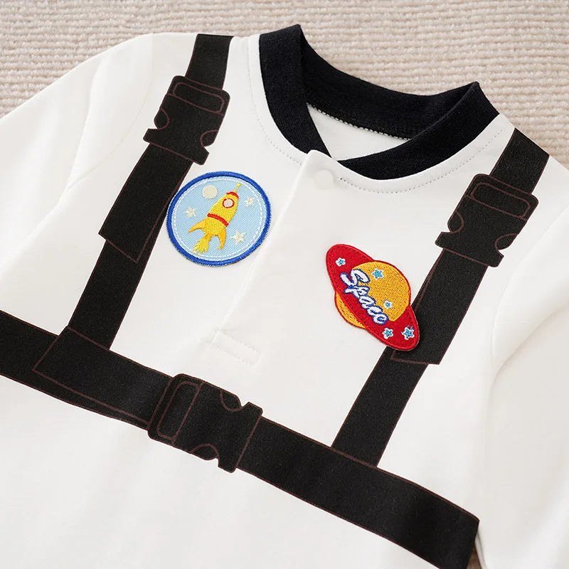 0-36M Spring and Autumn Newborn Bodysuit Long sleeved Astronaut Role Play Pure Cotton Comfortable and Breathable Good Vibrations