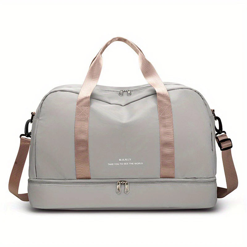 Women Travel Duffle Luggage Bag Sports Handbag Fitness Bag Large Capacity Casual Women's One Shoulder Weekend Overnight Bag Good Vibrations