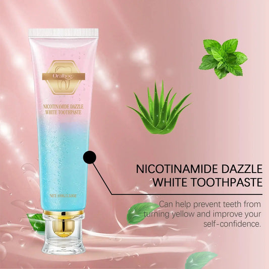 Nicotinamide Teeth Brightening Toothpaste Fresh Breath Deeply Cleaning Hygiene Removing Plaque Stains Oral Care Toothpastes 100g Good Vibrations