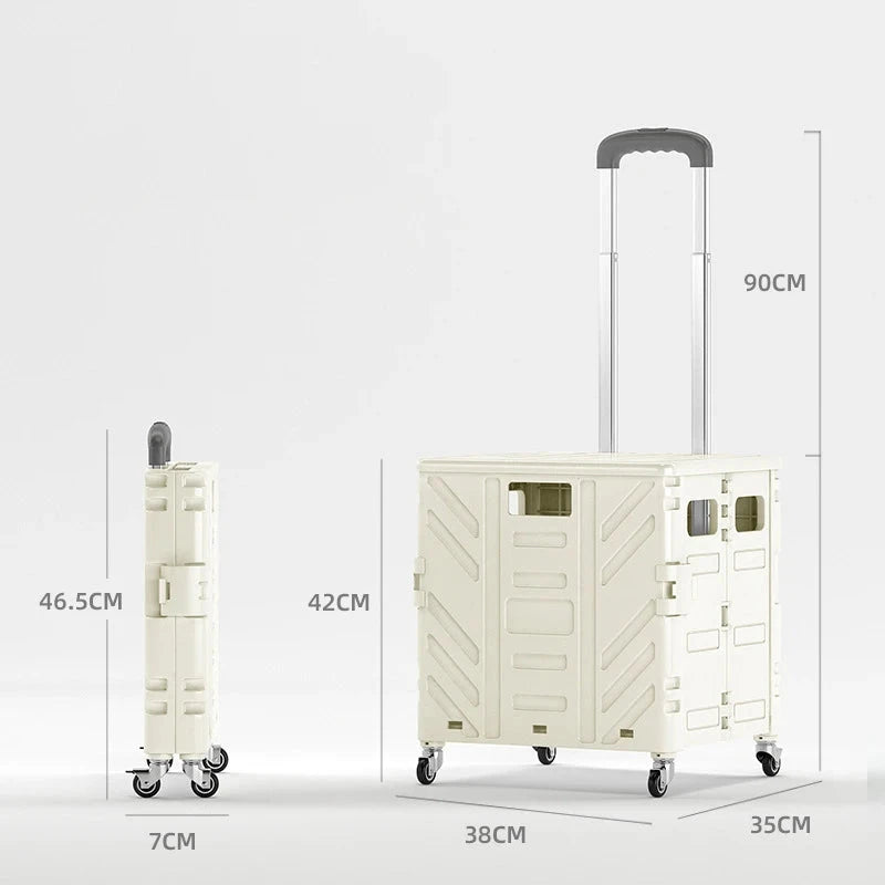 Lightweight Brushed Trolley Luggage Trolley Express Folding Shopping Cart for Climbing Stairs Home Hand Pull Good Vibrations