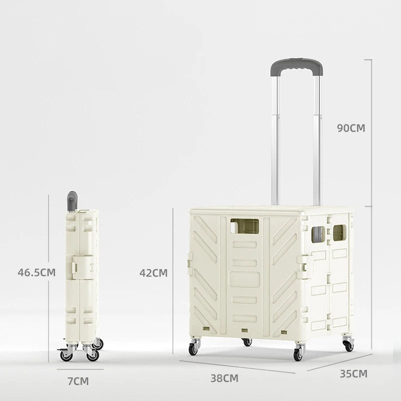 Lightweight Brushed Trolley Luggage Trolley Express Folding Shopping Cart for Climbing Stairs Home Hand Pull Good Vibrations