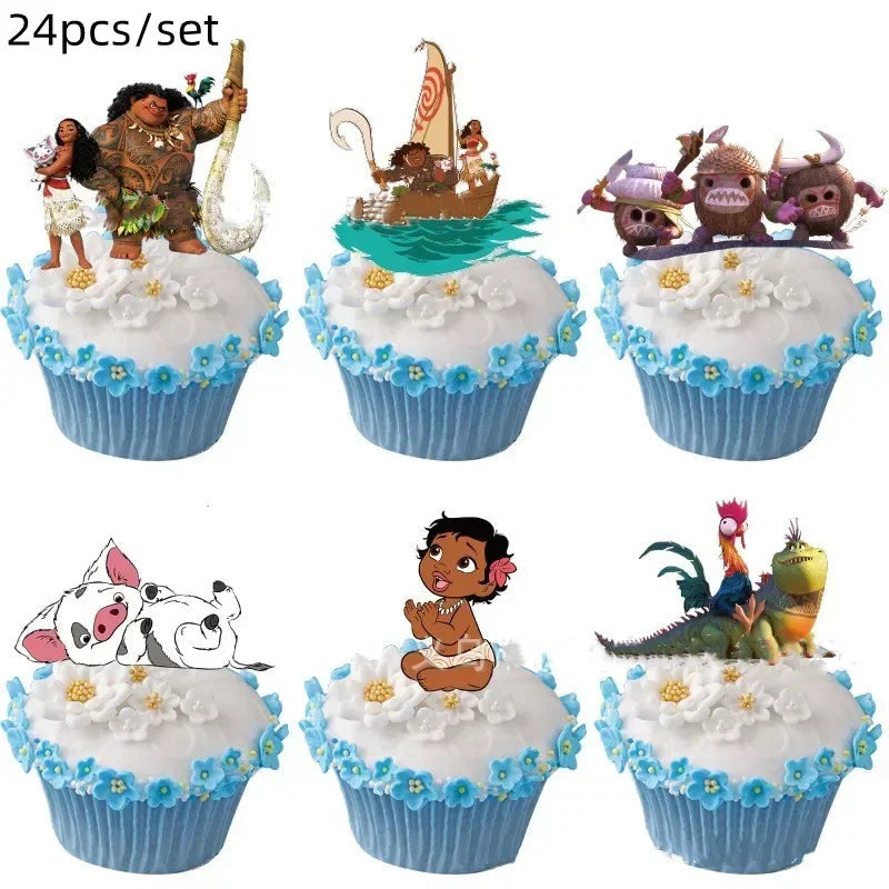 New MINISO Moana Theme Children Birthday Party Disposable Tableware Cup Plate Flag Kids Girls Wedding Party Decoration Supplies Good Vibrations
