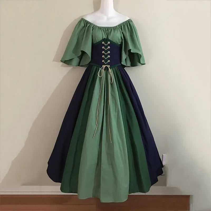 Medieval Costume for Women Halloween Corset Gothic Renaissance Dress Plus Size Flare Sleeve Ball Gown Cosplay Clothes Good Vibrations