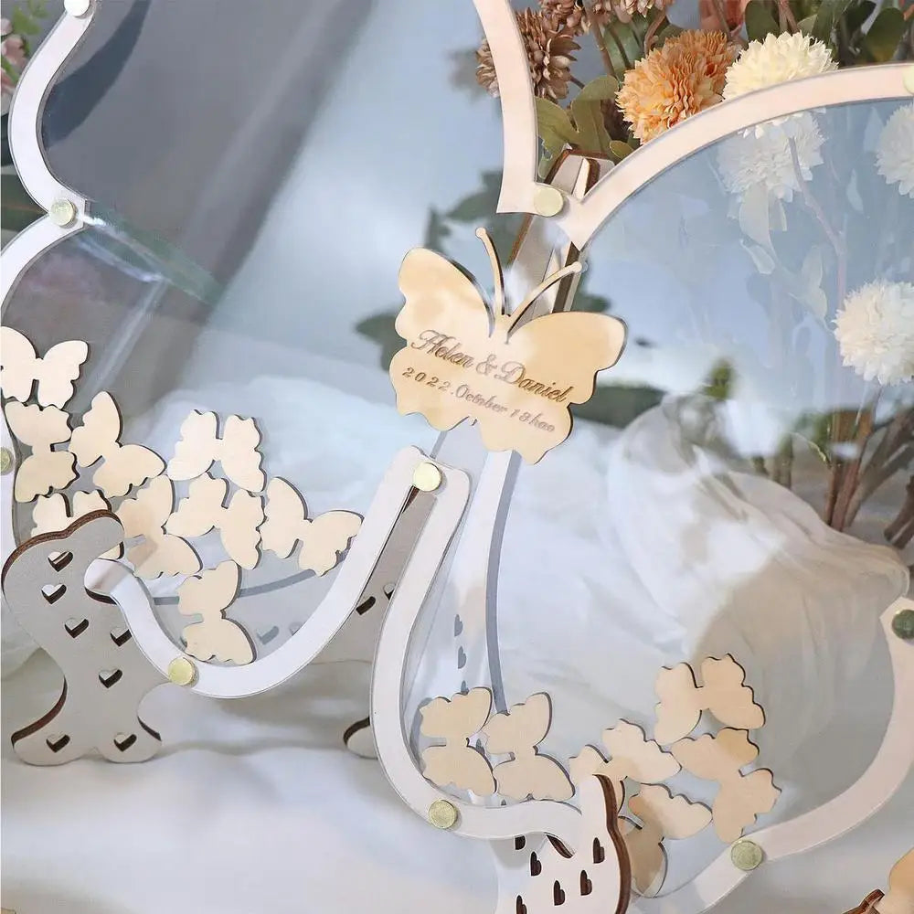 Wooden Wedding Guest Book Wooden Wedding Decorations For Ceremony Elegant Guestbook Keepsakes For Birthday Graduation Good Vibrations