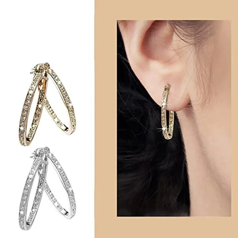 1 Pair Of Simple Large Hoop Earrings With Fashion Temperament, Female Personality Street Match, Banquet Holiday Wear Good Vibrations Adult Super Store