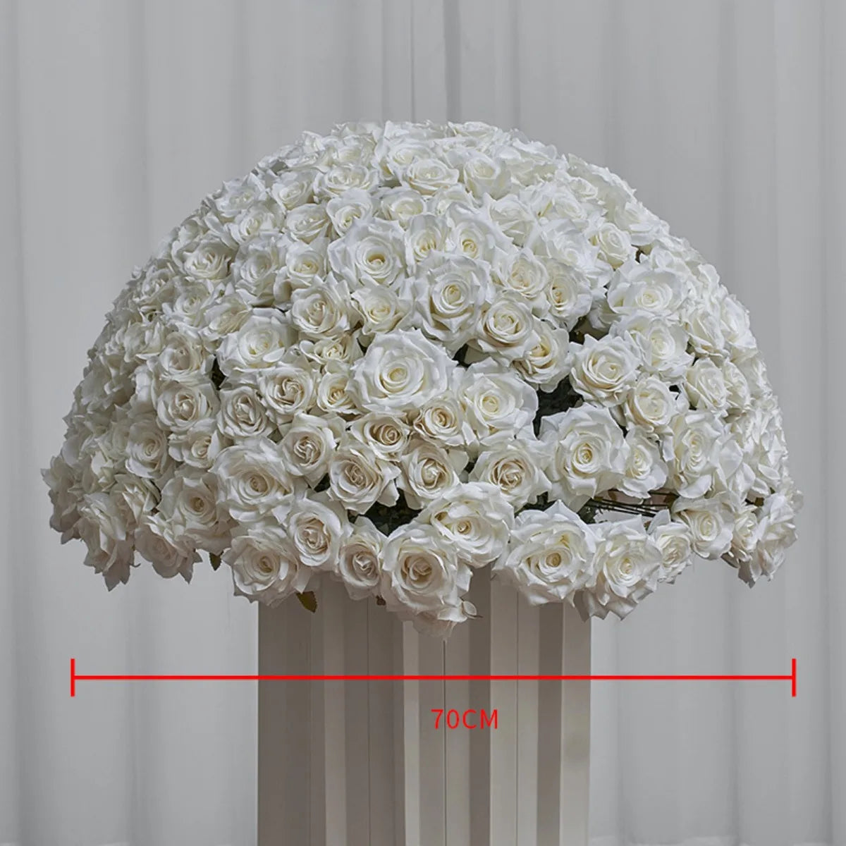 70/60/40/30CM White Rose Flower Ball Wedding Table Centerpieces Floral Ball Arrangement Event Party Banquet Props Window Display Good Vibrations