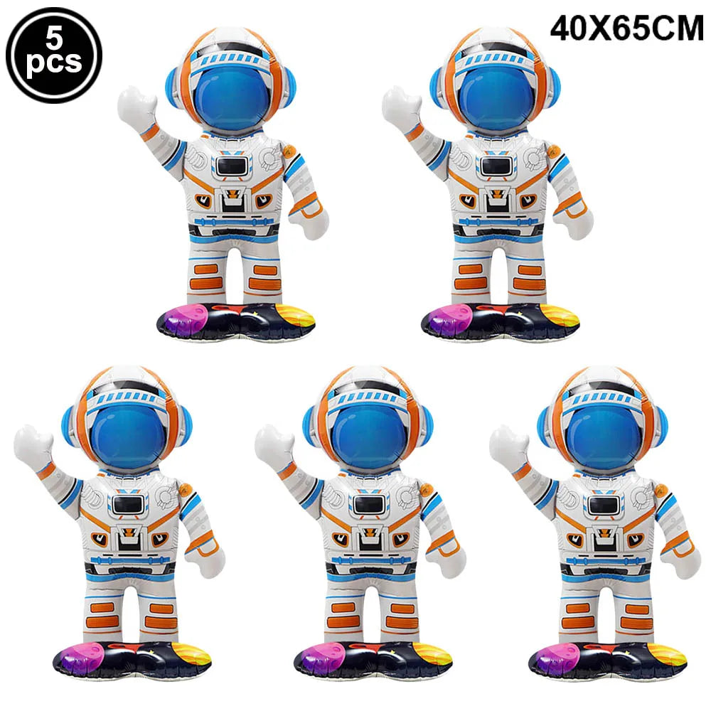 4D Standing Astronaut Spaceman Balloons Rocket Foil Balloons Kids Toys Baby Shower Outer Space Themed Birthday Party Decorations Good Vibrations
