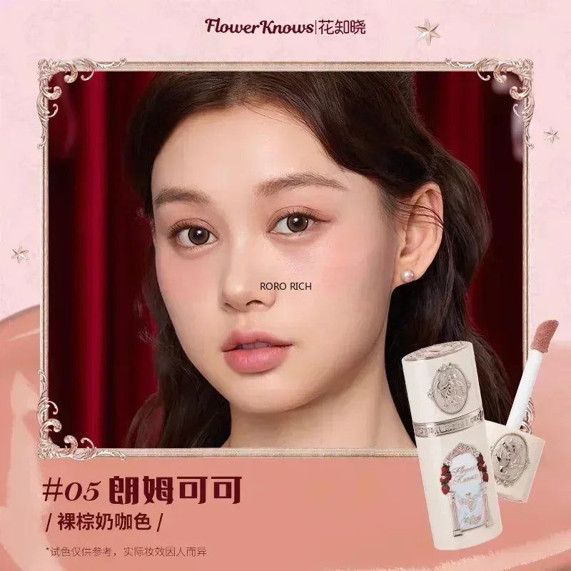 Flower Knows Strawberry Cupid Liquid Blush Long-lasting Moisturizing Easy Makeup Blush Creamy Liquid Blusher Good Vibrations
