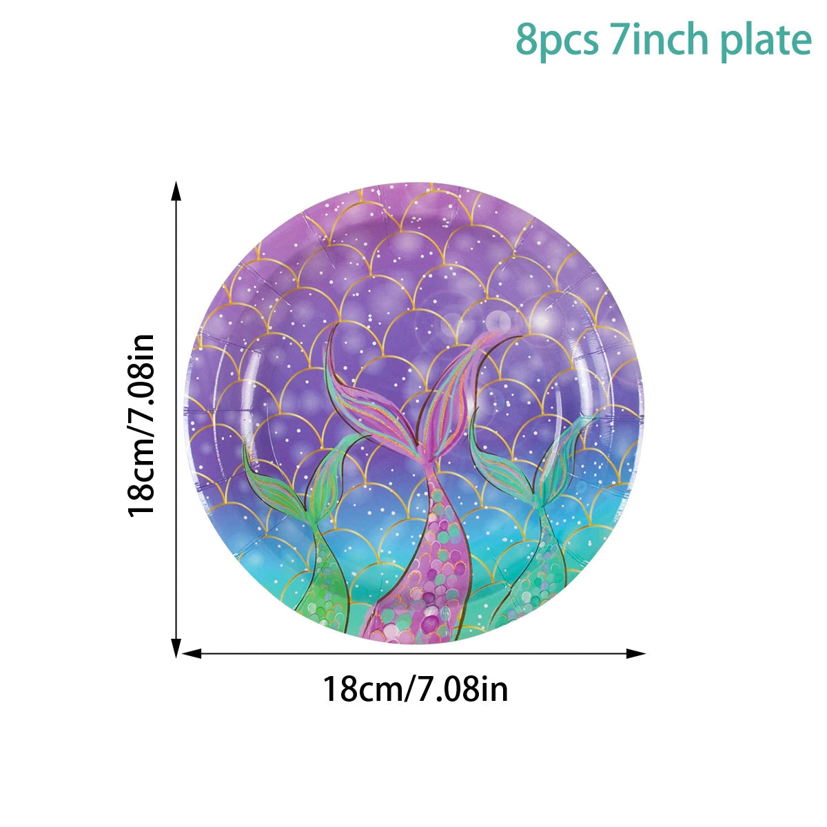Mermaid Party Decorations Supplies Mermaid Disposable Plates Cup Napkins Set for Girls Baby Shower Mermaids Princess Birthday Good Vibrations