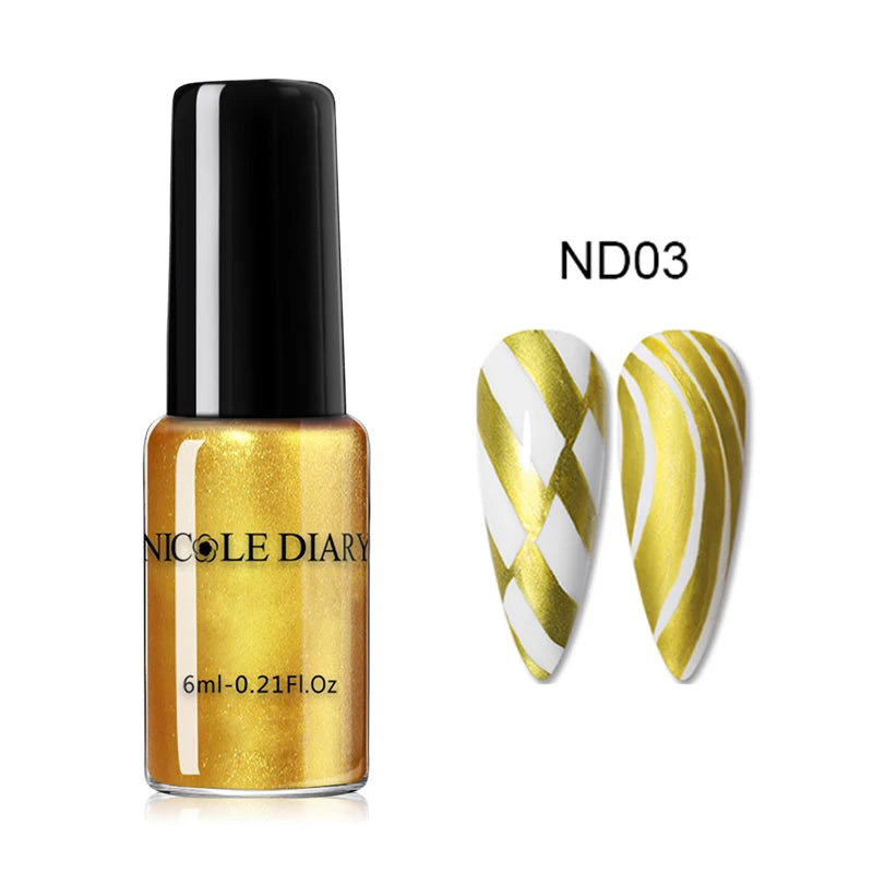 NICOLE DIARY Stamping Nail Polish Black White Gold Silver Nail Art Printing Varnish DIY Design for Stamping Plate Nails Painting Good Vibrations