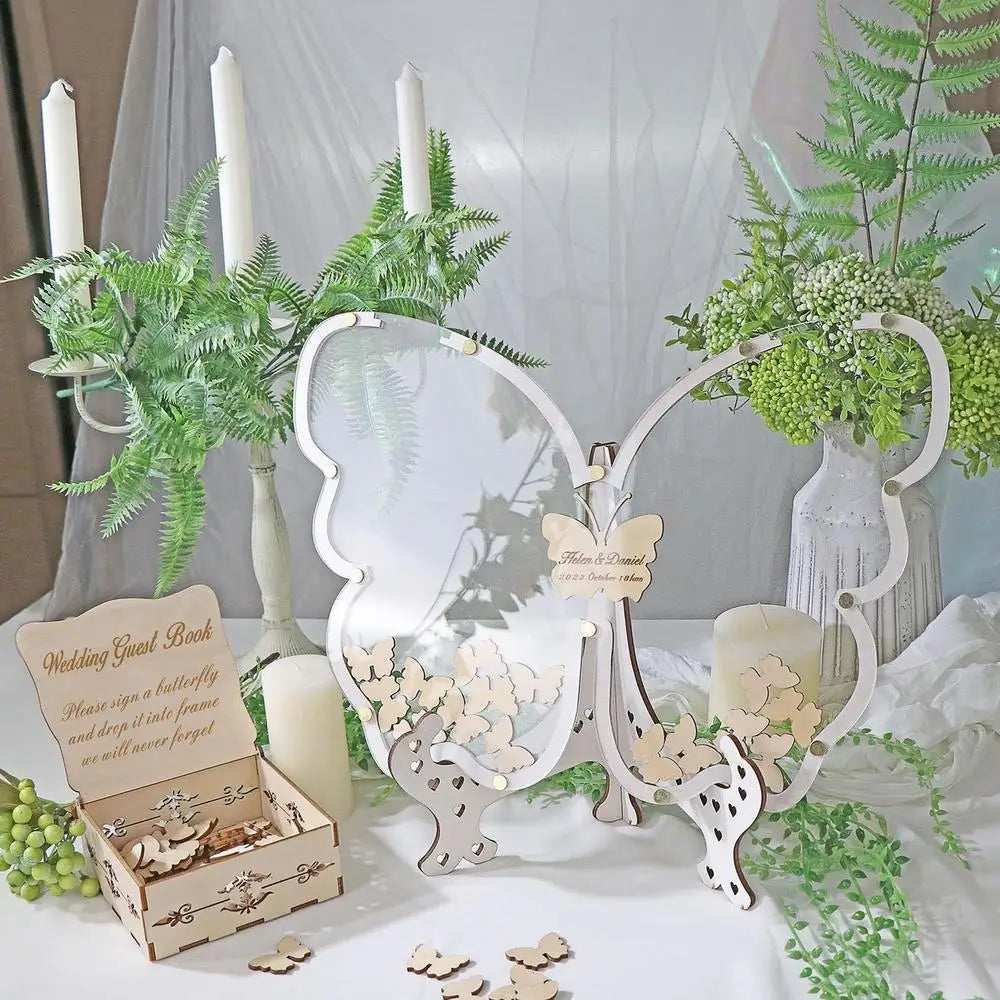 Wooden Wedding Guest Book Wooden Wedding Decorations For Ceremony Elegant Guestbook Keepsakes For Birthday Graduation Good Vibrations