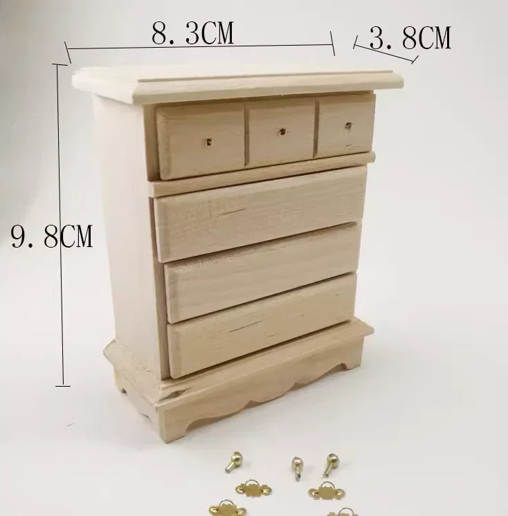 1:12  Miniature Dollhouse Furniture Model Play House Toy Cabinet Wooden Clamshell Desk New Diy Miniature Dollhouse Accessories Good Vibrations