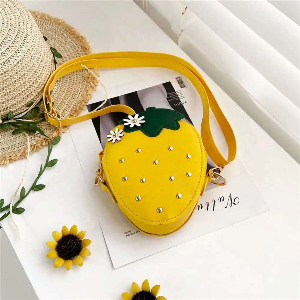 Mini Purse Cute Strawberry Purse Toddler Kids Wallet Shoulder Bag Crossbody Bags for Little Girls Good Vibrations