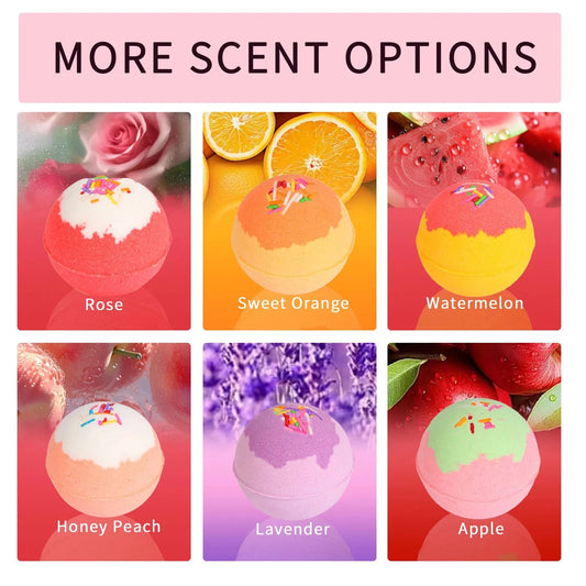 Bath Bombs Rose Gift for Women, 6pcs Handmade Bubble Bath Fizzes Rich in Essential Oils, Perfect for Christmas Good Vibrations Adult Super Store
