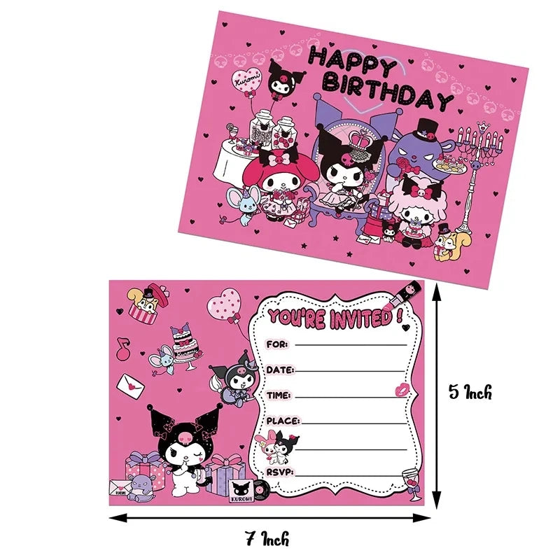 Hello Kitty Birthday Invitation Cards Pokemon Pikachu Invitations PAW Patrol Greetings Card Celebrate Birthday Party Supplies Good Vibrations