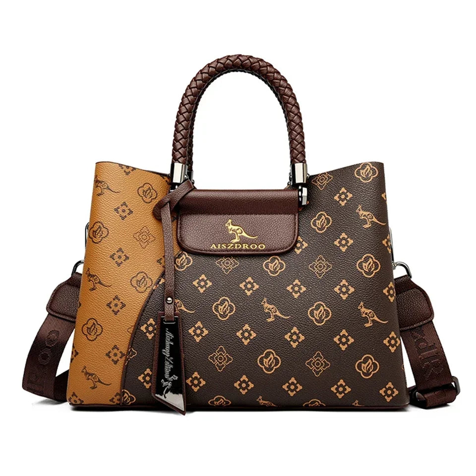 Elegant Women's Handbag Unique Handle Design Featuring a Stylish Pattern Spacious Interior  Adjustable Strap Functionality Good Vibrations