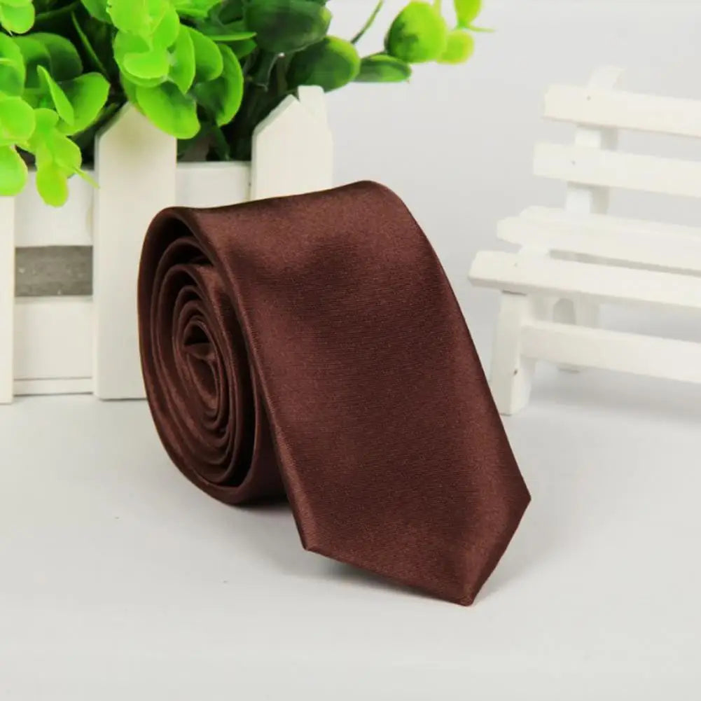 Mans Accessories Slim Skinny Tie for Men Jacquard Woven Solid Champagne Orange Red Purple Blue Ties Wedding Necktie corbatas par Good Vibrations