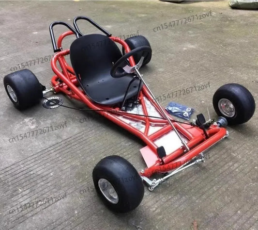 168CC modified four-wheeled motorcycle drift kart modified full frame front steering rear axle rear axle 6-inch wide tire Good Vibrations